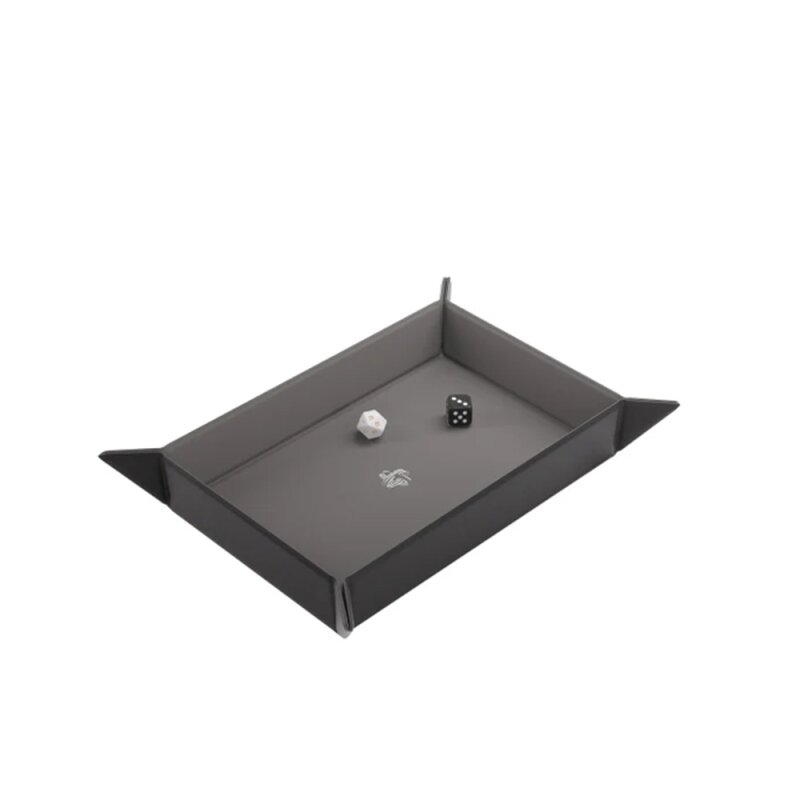 GAMEGENIC - MAGNETIC DICE TRAY - RECTANGULAR - BLACK/GREY