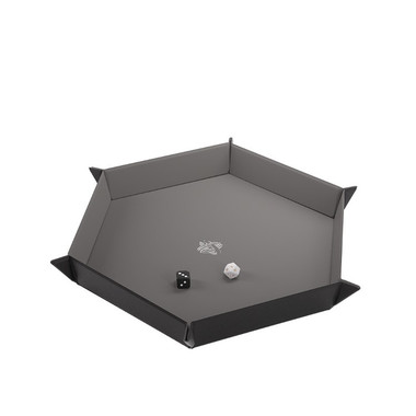 GAMEGENIC - MAGNETIC DICE TRAY - HEXAGONAL - BLACK/GREY