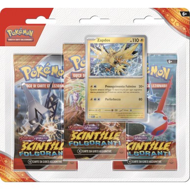 POKEMON - SCARLATTO E VIOLETTO - SCINTILLE FOLGORANTI - PACK BLISTER ZAPDOS COD: 60568